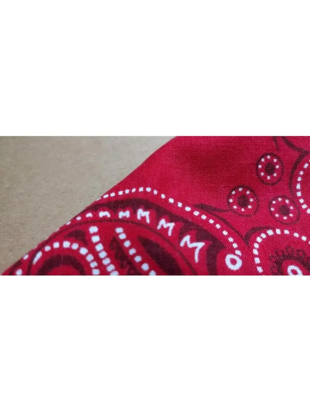 Vintage 30s 40s Red Cotton Bandana M M M's Salvage WASHFAST COLORS WHITE STITCH